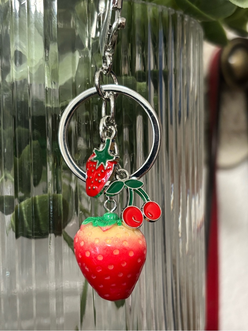 Strawberry & Cherry Bag Charm / Keychain